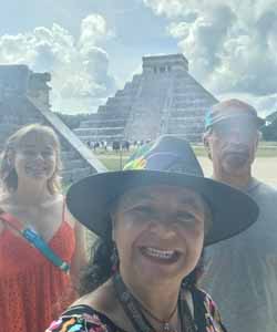Tonatzin, INAH-certified guide, explaining Maya history
