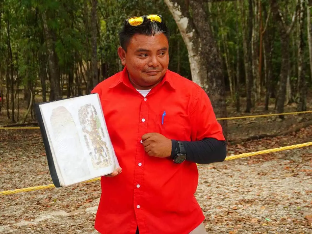 Nicolas explaining the Mayan civilization